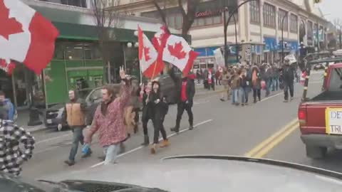 Victoria BC Amazing Freedom Convoy Protest