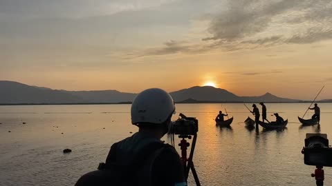 a morning in a Vietnamese fishing village