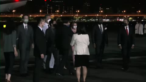 WATCH: Pelosi on the Tarmac in Taiwan