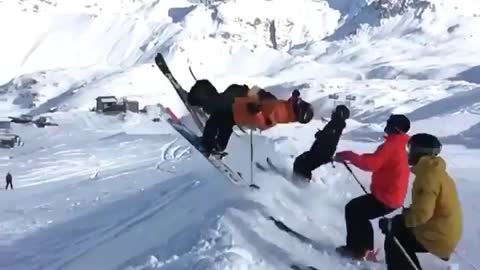 Five simultaneous ski jumps