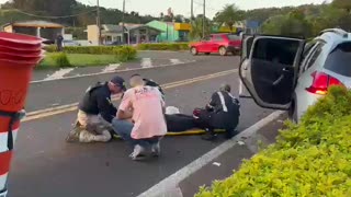 Nova Laranjeiras: Mulher fica ferida após colisão tranversal com carreta na BR-277