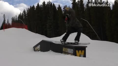 Collab copyright protection - guy black white snowboard ramp fall