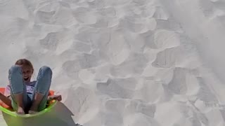 Sledding Race at White Sands National Park