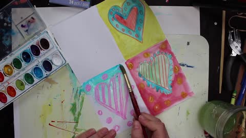 Family Art Night Hearts