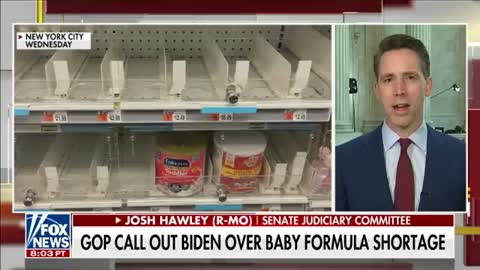 Sen. Josh Hawley calls out Biden over baby formula shortage