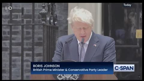 British prime minister Boris Johnson announce resignation