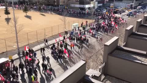 Calgary, Canada - Demonstration against Trudeau's illegal mandates and restrictions