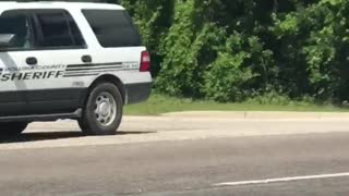 Large Police Chase Ends Abruptly