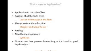 What is superior legal analysis for law students in law school on law school exams?