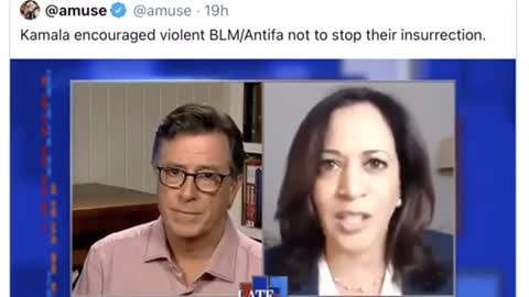 Kamala urges violent BLM/Antifa protesters not to stop their insurrection