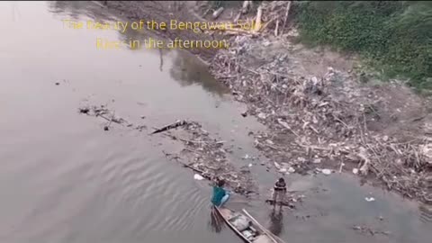 The beauty of the Bengawan Solo River in the afternoon