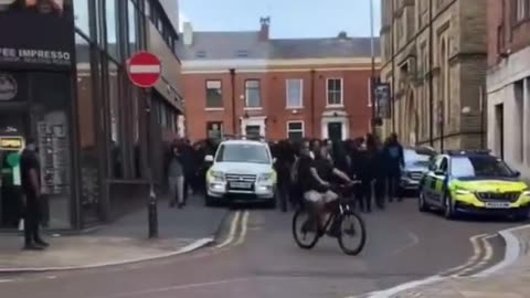 NOW - Armed mob of migrants has taken to the streets of Stoke, England