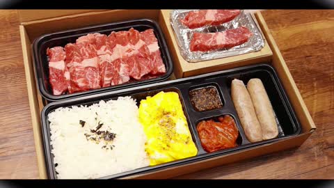 Barbecue bento # mouth full of meat