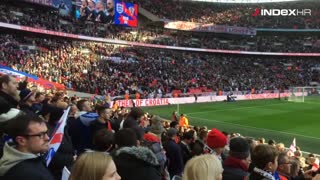 Hrvatska himna na Wembleyu prije utakmice s Englezima