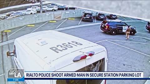 Rialto police shoot man armed with AR-15 style rifle in station parking lot