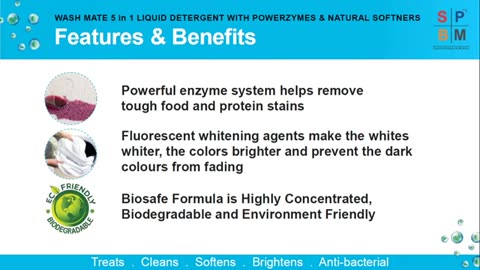 Washmate 5 in 1 Liquid Detergent with Powerzyme and Natural Softener