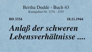 BD 3334 - ANLASS DER SCHWEREN LEBENSVERHÄLTNISSE ....