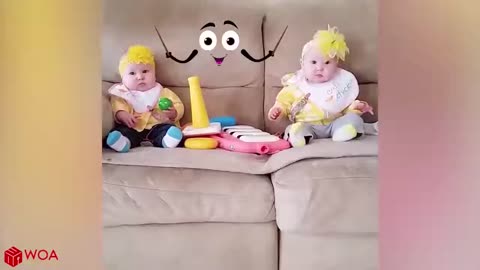 Twin Babies! Funny Twin Babies Moments Funny Babies Fails Video Woa Doodles