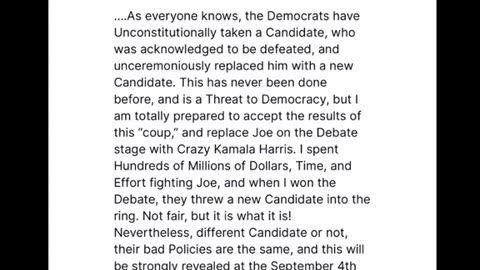 Pres Trump has Agreed to Debate Kamala on 9/4/24 on FOX! Kamala declined?