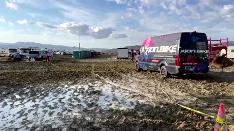 Thousands leave muddy Burning Man festival