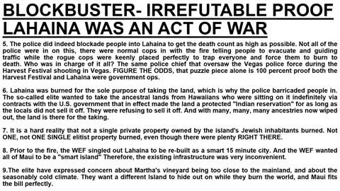 BLOCKBUSTER- IRREFUTABLE PROOF LAHAINA WAS AN ACT OF WAR