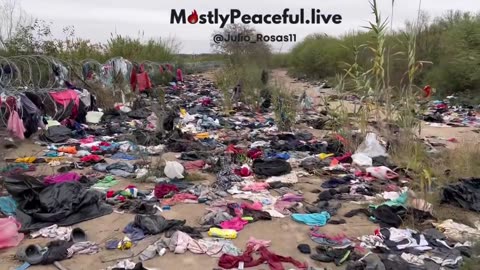 Look at this trash the illegals left on the US side of the Rio Grande in Eagle Pass, TX!