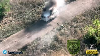 💥 Ukraine Russia War | Ukrainian Kamikaze Drone Destroys Russian UAZ Bukhanka near Spartak, Do | RCF