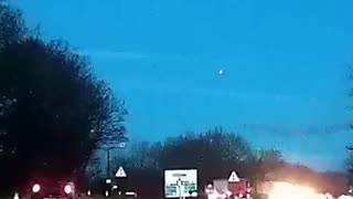 Meteor streaking across the sky