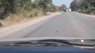 Instant Road Block as Load Falls From Truck