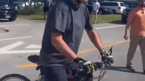 WTF 🤣 Joe Biden falls off bike on Delaware ride with Jill.