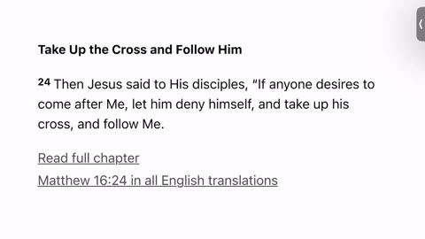 DAY 78: "GO" (Matthew 28:19)- "Pick Up Your Cross and Follow Christ" (Matthew 16:24)