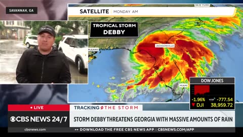 Tropical Storm Debby threatens Savannah, Georgia