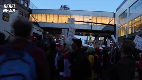 Squads of cops pushed around peaceful demonstrators near Parliament Hill — why?