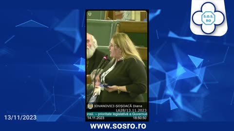 2023/11/13 – Diana Iovanovici-Șoșoacă – Lucrăi în plenul Senatului României