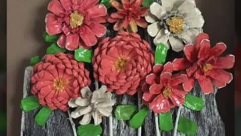 Artistic pincone craft/Pincone flower making ideas