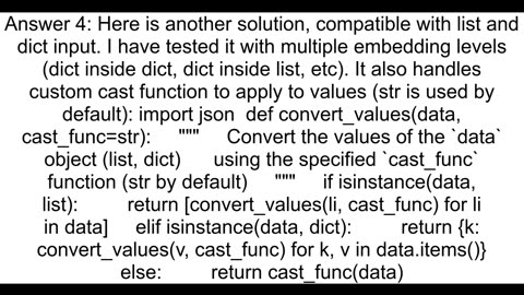 How to convert all values of a nested dictionary into strings