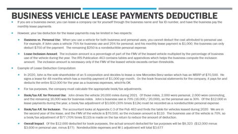 Vehicle Lease Deduction - What Are the Limits?