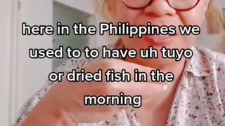 Filipina breakfast Dried fish on fried Rice