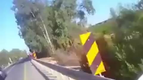 Watch: Israeli Cop on Bike Fires at Armed Terrorists in Chase Near Gaza Border.