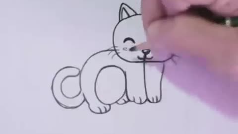 easy way to turn the word cat into a cartoon cat