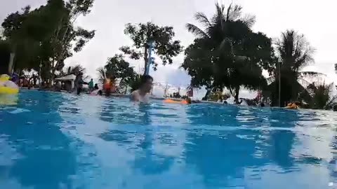 Initao j resort. Swimming with kids.