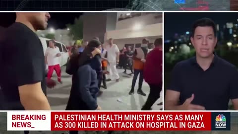 After hundreds killed in blast at Gaza hospital, Israeli and Palestinian officials assign blame