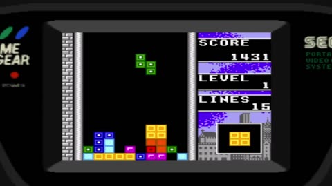 HOMEBREW VIDEO GAME: Tetris for the Sega Game Gear - Gameplay Sample - 8 Bit Sega Handheld