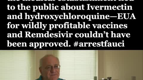 Fauci lied about Ivermectin to make big profits for big pharma