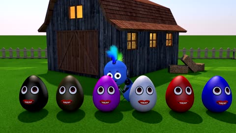 Learn colors - Colorful eggs on the farm