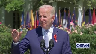 Crowd chants "f#ck Joe Biden" during live speech at the White House....