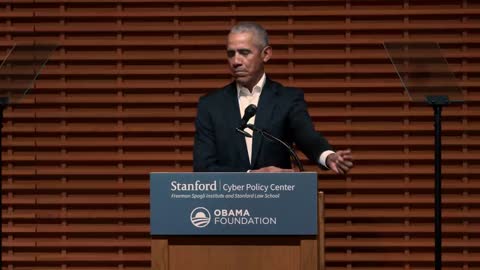 bama addresses disinformation in speech at Stanford