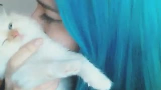 Fluffy baby cat Jessie likes kisses ❤️