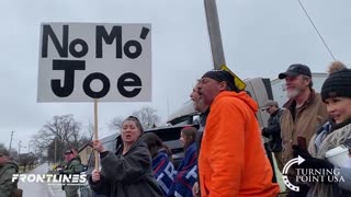 East Palestine Residents Chant "No More Joe" While Waiting For Trump To Arrive