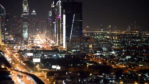 DUBAI NIGHT VIEW _ BURJ KHALIFA _ WTC _ EMIRATES _ ROOFTOP _ LIGHTS